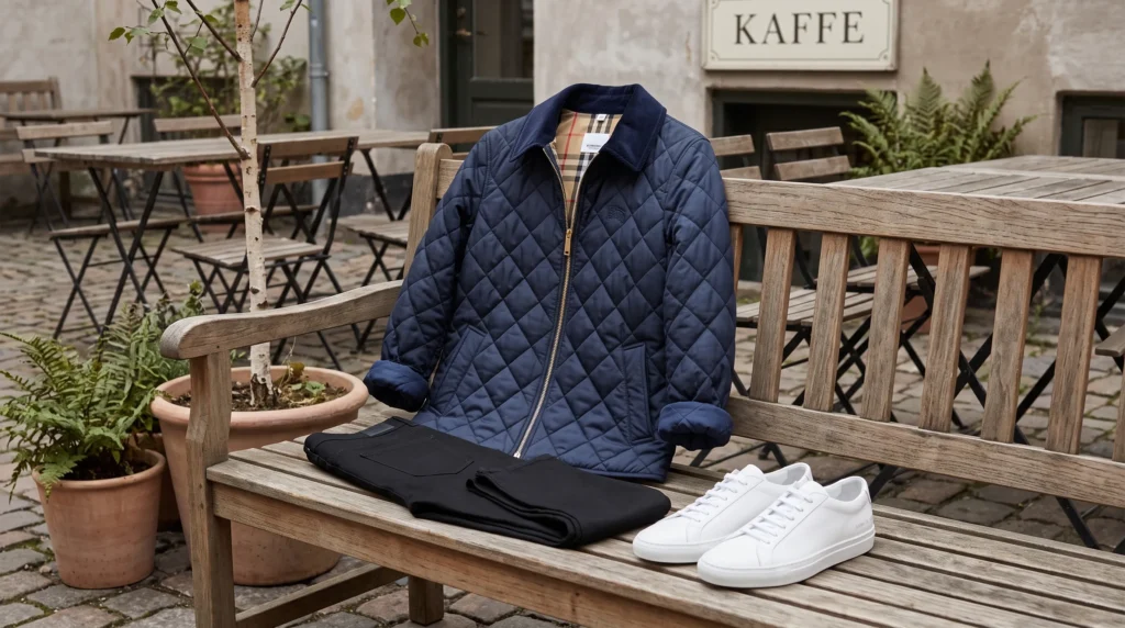 17 Stunning Burberry Quilted Jacket Outfits for 2026 2 Burberry quilted jacket styled with black skinny jeans and white sneakers