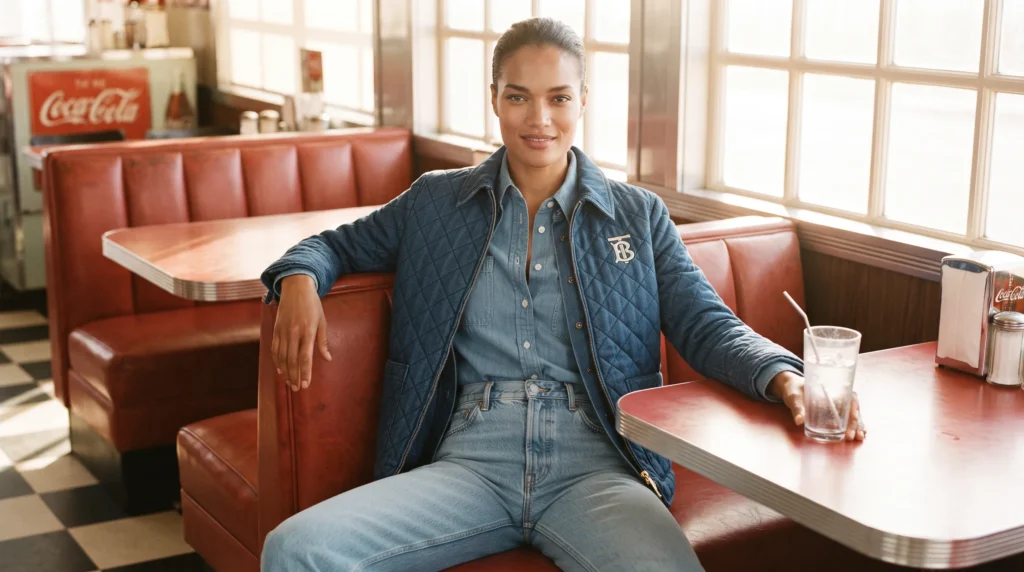 17 Stunning Burberry Quilted Jacket Outfits for 2026 10 Burberry quilted jacket styled with denim jeans and chambray shirt