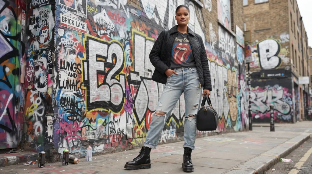 17 Stunning Burberry Quilted Jacket Outfits for 2026 13 Burberry quilted jacket with vintage band tee and distressed jeans